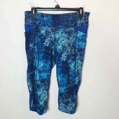 Athleta Blue Printed Capri Workout Pants