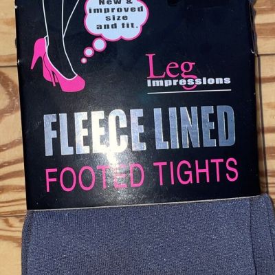LEG IMPRESSIONS Gray Fleece Lined Footed S/M