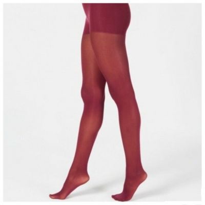 DKNY Women Clothing Comfort Luxe Semi Opaque Control Top Tights Crimson Medium