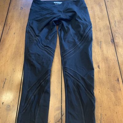 Forever 21 Women’s  Black Leggings  with sheer details panels size XS pre-owned