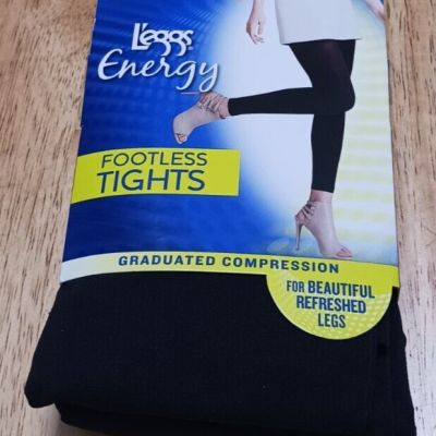 L'eggs Energy  Opaque Footless Tights Graduated Compression Size M