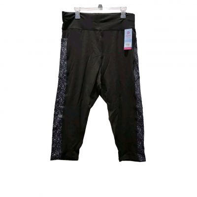 Pop Fit 4XL Womens Black High Rise With Pockets 3/4 Leggings