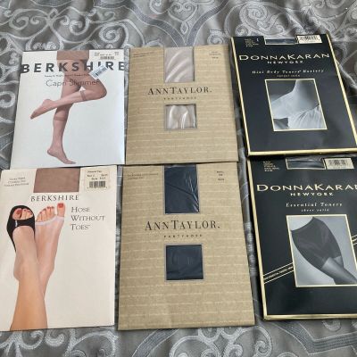 Berkshire Donna Karan Ann Taylor Tights Pantyhose-Lot of 6 New See Pics For Size