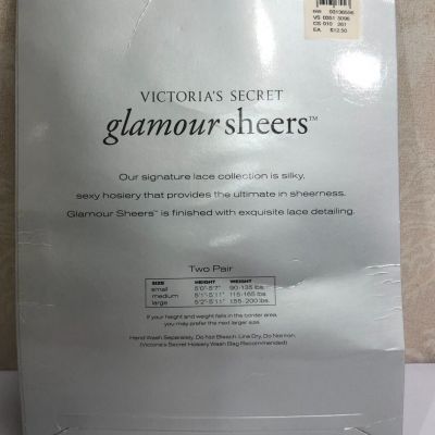Victoria's Secret Glamour Sheers Small Black Nylons One Pair