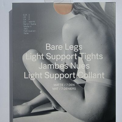H&M Bare Legs Light Support Tights Matte Made in Italy 1 Pack Sand 7 Den Size S
