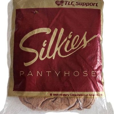 Silkies TLC Support Total Leg Control Pantyhose Vtg  Large Nude New Sealed 1994