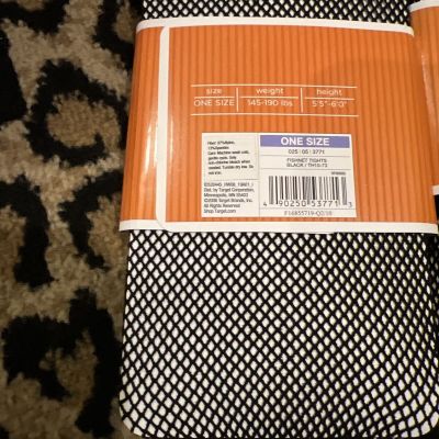 2 pairs One Size Fits Most Ladies Fish Net Black Halloween Tights NWT