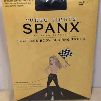 NIP Spanx Black Turbo Tights Size C Footless Slim's tummy, thighs ,rear shaping