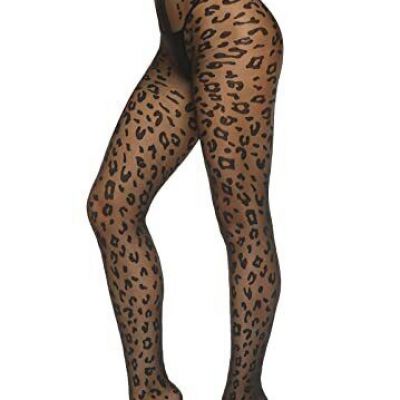 MANZI Patterned Tights Sheer Pantyhose for Women 20 Denier Black One Size wit...