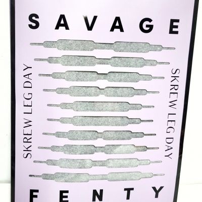 Savage Fenty Vintage Vixen Stocking Size M/L Black Caviar Matte Faux Leather NIP