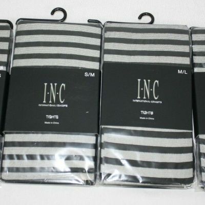 INC International Concepts Striped Tights Color Black Various Sizes