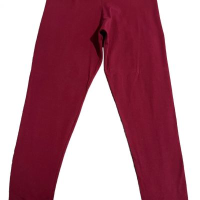Ambiance Leggings Women's Plus Size 1X High Rise Activewear Burgundy NEW