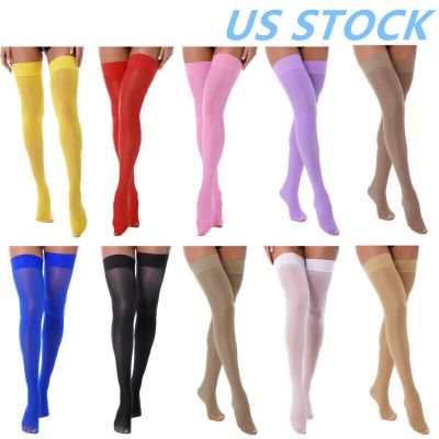 US Womens See-through Stretchy Silk Stockings Hosiery Thigh High Socks Pantyhos