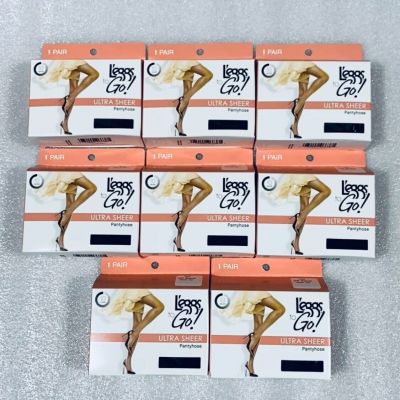 Lot Of 8 New - L'eggs to Go! Ultra Sheer Pantyhose - Tall - Off Black Sheer Toe