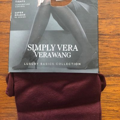 New Simply Vera (Vera Wang) Size 1, Shaping Tights, Opaque Maroon