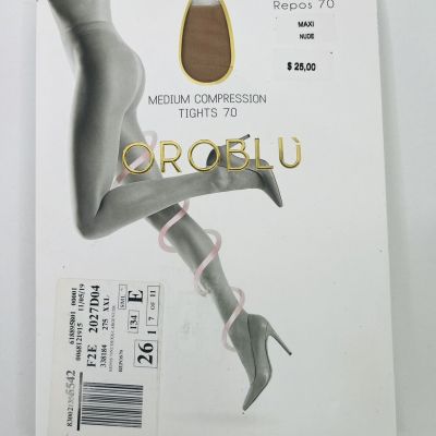 Women's OROBLU Repos 70 Medium Compression Tights Nude - Size Maxi
