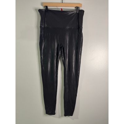 Spanx women’s faux leather leggings in black size 2x