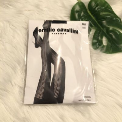 Emilio Cavallini Firenze Tights Made In Italy Size M/L 135-155lbs Side Lace