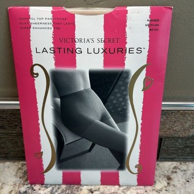 Victorias Secret Lasting Luxuries Naked Neutral Medium Control Top Stockings NIP