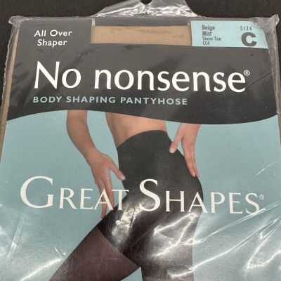 No Nonsense Great Shapes All-Over Shaper Pantyhose, Beige Mist Size C New CC4
