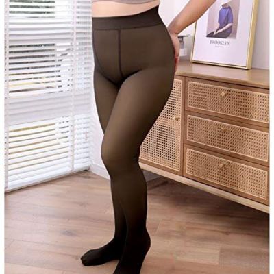 Winter Fleece Lined Tights Plussize Black Thicken 300g (Thick Fleece Lined)