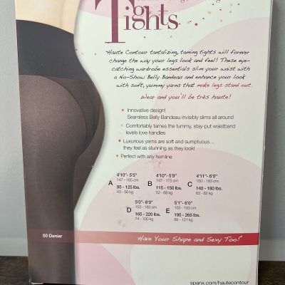 Spanx Fabulous Footless High Waisted Pantyhose Tights ~ Size 6 (F), BLACK COLOR