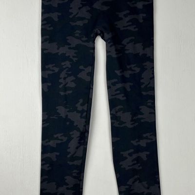SPANX Camouflage Leggings Large L Pants Workout Navy Grey