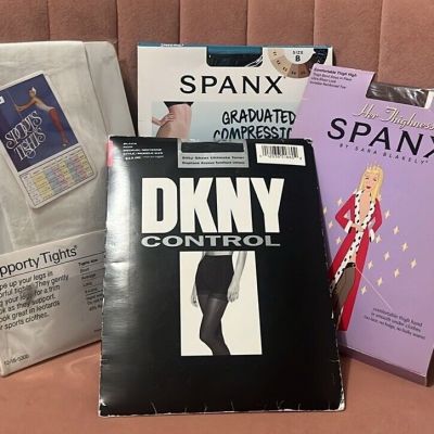Neutral Tones Support & Sheer Pantyhose Lot by DKNY/Spanx/YKK