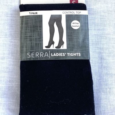 Ladies' control top black tights, size small
