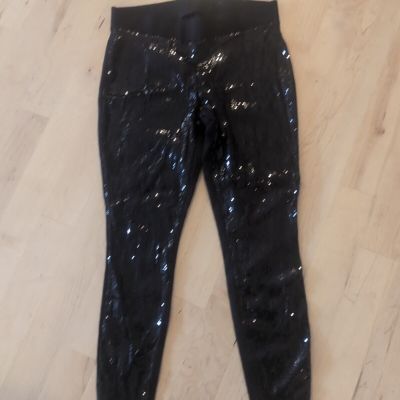 Torrid Plus Size 1 Coming Going Black Sequin Legging Stretchy Size 1 1X 14-16