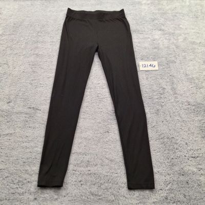 Women's Workout Yoga Leggings 26 Black Classic Elastic Waist Pull On Skinny Leg