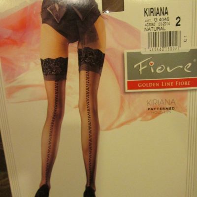 FIORE KIRIANA STAY UP THIGH HIGH STOCKINGS FINE EUROPEAN   SIZE 2 SMALL NATURAL