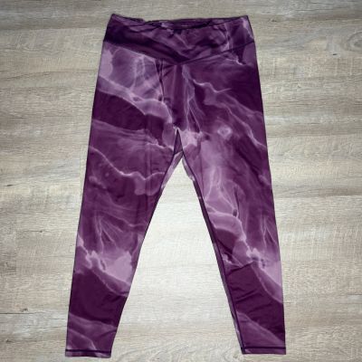 Buff Bunny Purple Quartz Print Impact High Waisted Athletic Leggings Size 3X