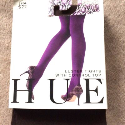 Hue size 1 Espresso  60 Denier Control Top Luster Tights Style 2167 NWT