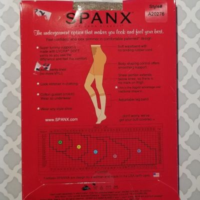 SPANX Footless Body Shaping Pantyhose Super Control Size C Nude Style A20276