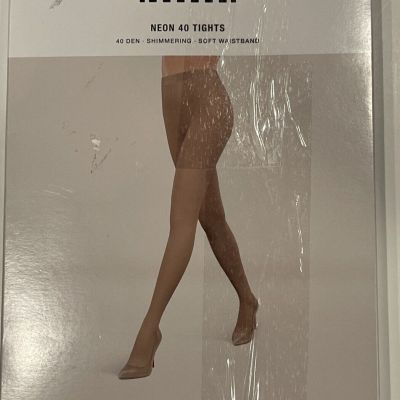Wolford Women's 14978 Neon 40 Tights Black Shimmering Shade Size S
