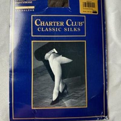 Charter Club Silken Smooth Control Top Chocolate Panty Hose Size A NEW ssc