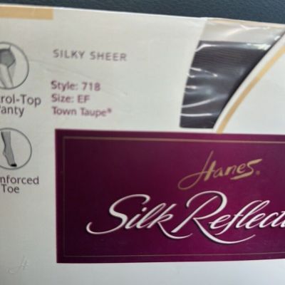 Hanes Silk Reflections Stockings Silky Sheer TOWN TAUPE EF 718 Control Top