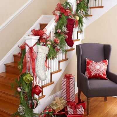 18 Inches Large Size Cable Knit Knitted Xmas Christmas Stockings Holiday Decor