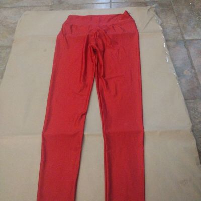 Women's Bella Movement Shiny Red Leggings Slimming Fit Size L/XL NEW!