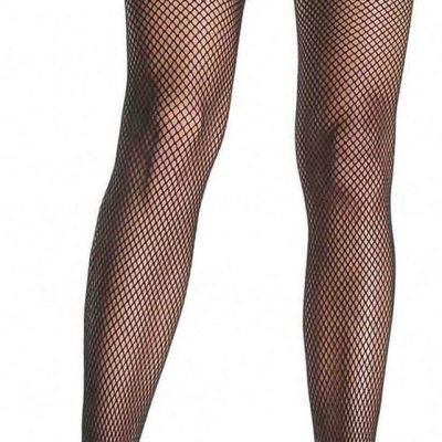 Womens Fishnet Lace Top Thigh High Stockings