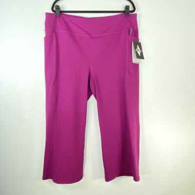 Skechers Women Size 3XL Crop Flare Leggings GOFLEX Lite High Waist Purple Active