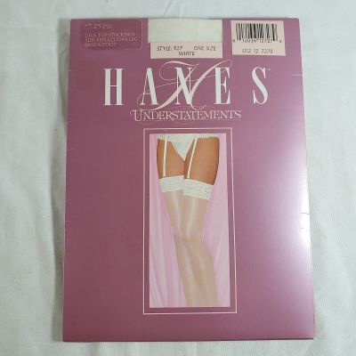 Hanes Understatements Lace Top Stockings 927 White One Size Silk Reflections