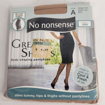 No Nonsense Great Shapes Pantyhose Size A Beige Mist All Over Body Shaping