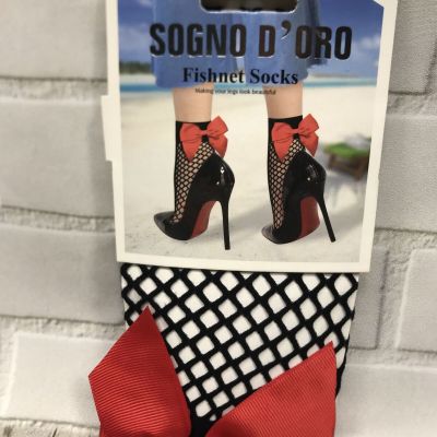 sogno d’oro fishnet socks red bow