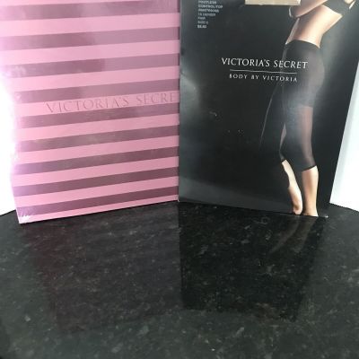 VICTORIA'S SECRET PANTYHOSE SIZE C Tan Fair Body By Victoria Footless Control