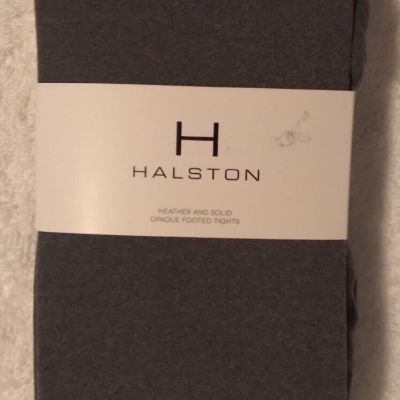 2 Pairs Womens Halston Brand Heather & Black Opaque Nylon Blend Tights Size L/XL