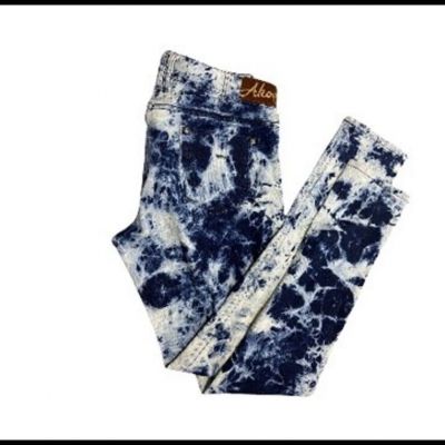 Pants Fashion Women Denim Jean Bleach Blue Tie Diy Skinny Jegging US 10 Medium