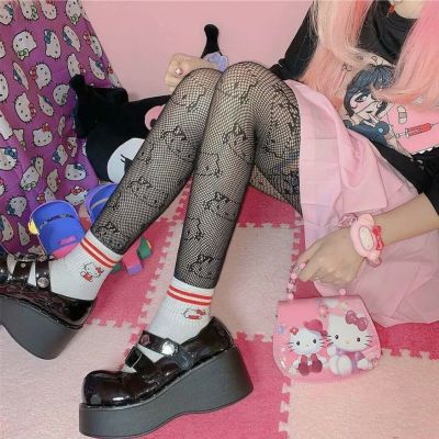 Kawaii Hello Kitty Japanese Lolita Black Fishnet Pantyhose Tights Stockings