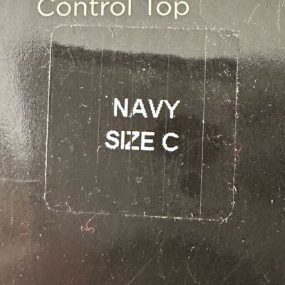 New Talbots Microfiber Opaque Control Top Pantyhose Navy Size C